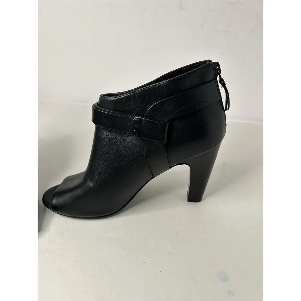 Vero Cuoio  Nikoletta Womens Size 8 Blk‎ Leather Ankle Boots Made In Brazil EUC